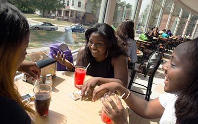 UB students in Marina Dining Hall